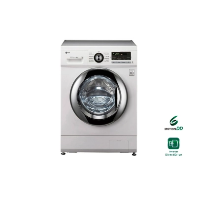 Стиральная машина LG F1096ND3 85x60x44см Класс: A+ загр.фронтальная макс.:6кг белый 1000 об/мин, барабан серебристый, дисплей