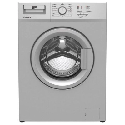 Стиральная машина Beko WRS55P1BSS серебристый, фронтальная макс.:5кг, 84x60x36.5см, 1000 об/мин, 15 программ, класс А-10%