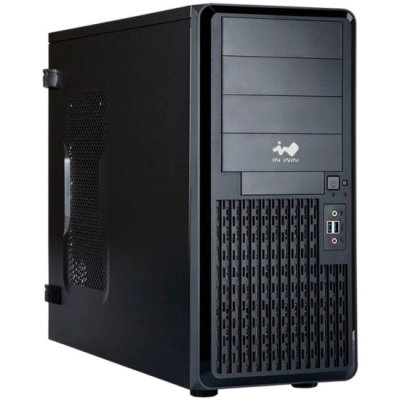 Корпус InWin PE689 Black (6141921) Midi Tower без БП USB3.0*2+A(HD)+fron fan 120mm*1+rear fan 120mm*1+ 2*2SATA+1*1SATA+Intrusion Switch
