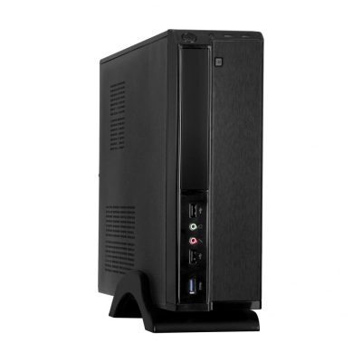 Корпус Desktop ExeGate MI-207U-400W-8 (miniITX/​mATX, БП M400 с вент. 8см, 1*USB+1*USB3.0, аудио, черный)