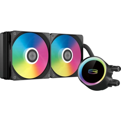 СВО PCCOOLER DA240 Max (da240 max argb bk), 4-pin, ARGB, 120мм, черный, retail