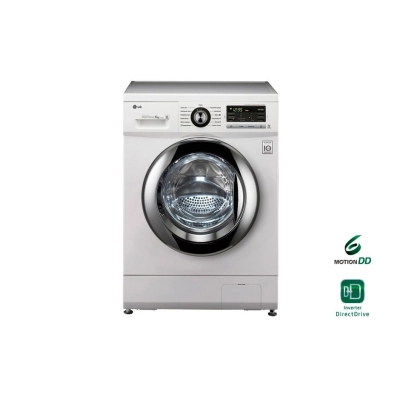 Стиральная машина LG F1096ND3 85x60x44см Класс: A+ загр.фронтальная макс.:6кг белый 1000 об/мин, барабан серебристый, дисплей