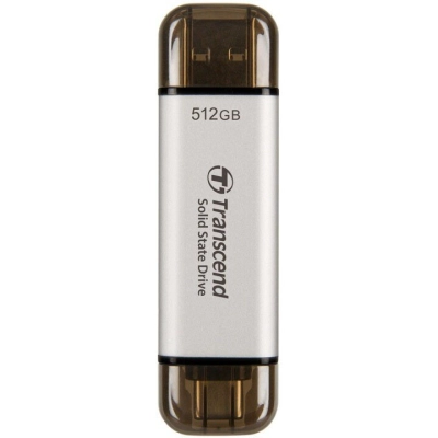 SSD Transcend ESD310C TS512GESD310S 512GB USB 3.2 Gen 2.1 Type-C R/​W - 1050/​950 MB/​s серебристый