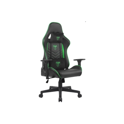 Игровое кресло T-Line Royal Экокожа Black+Green