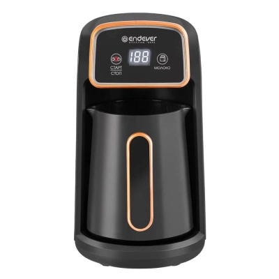 Кофеварка-турка электрическая Endever Costa-1017, цвет черный/золотой, мощность 600 Вт