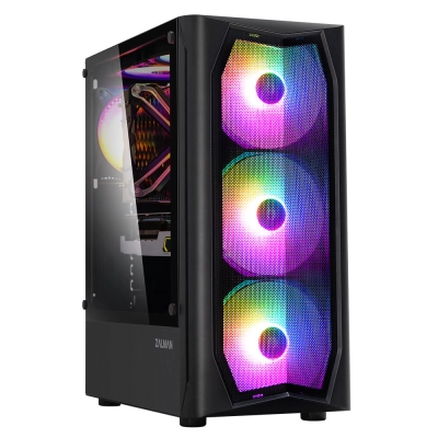 Корпус ZALMAN Miditower N4 (2xUSB + USB 3.0, 2xAudio, (3x120мм + 3x140мм) FAN, боковое окно, ATX, без БП)