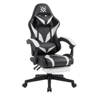 Игровое кресло DEFENDER Aspect (Аспект) Чер/Белый,класс 4,PU,подножка