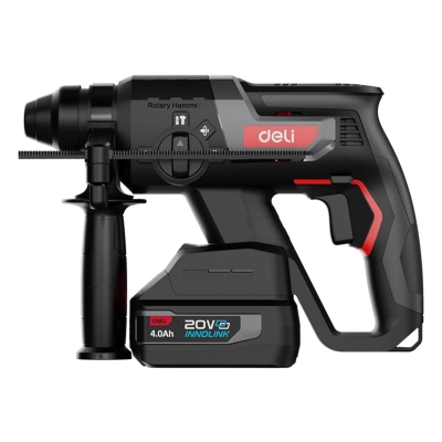 Перфоратор аккумуляторный Deli DE-DC20-2D4 с АКБ и ЗУ, 20V, SDS Plus, 2Дж, 4750уд/​мин, 1350об/​мин, кейс
