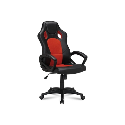 Кресло игровое BRABIX Rider EX-544 (531583) экокожа черная/​ткань красная,