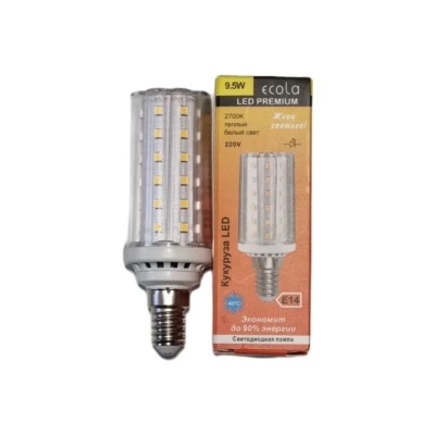 Лампа светодиодная ECOLA Corn Premium 9,5W 220V E14 2700K кукуруза 104x30 (10/50)