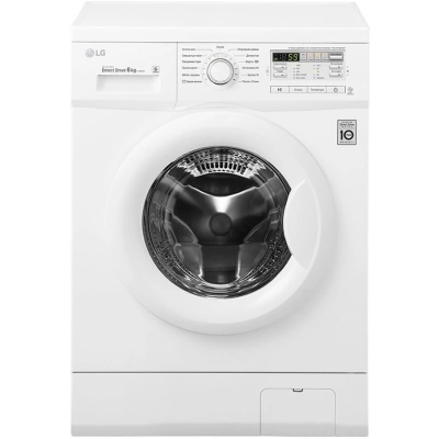 Стиральная машина LG F10B8ND 85x60x44см кл.:A фронт. макс.:6кг белый, 1000 об/​мин, барабан белый, дисплей