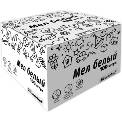 Мел белый школьный Silwerhof Солнечная коллекция 882084-00 прямоугольный