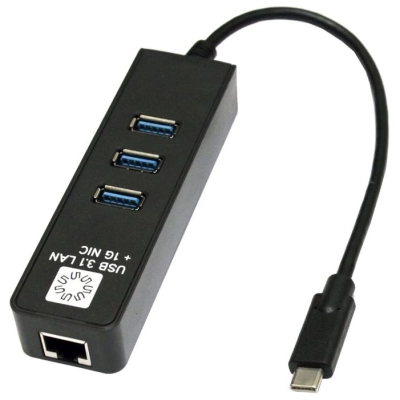 USB HUB 5BITES 3USB (UA3C-45-10BK) чёрный