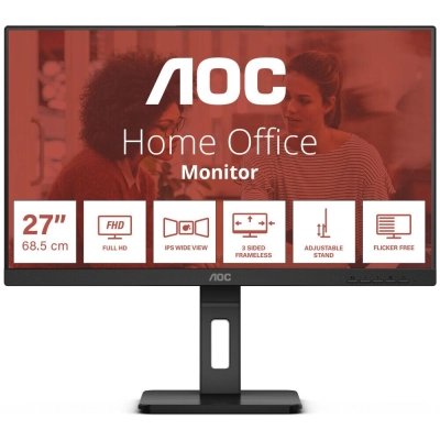 Монитор AOC 27E3QAF Black с поворотом экрана (27 IPS, 1920x1080, 75Hz, 4 ms, 178°/178°, 300 cd/m, 20M:1, +HDMI 1.4,+DP)