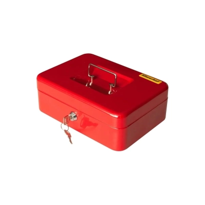 Ящик для денег Silwerhof 90x250x180 красный сталь 1.17кг