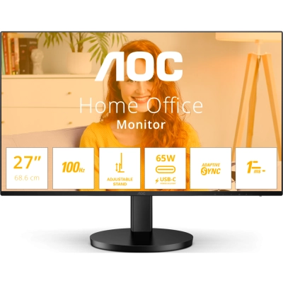 Монитор AOC Q27B3CF2 Black (27 IPS, 2560x1440, 100Hz, 1 ms, 178 /178 , 350 cd/m, 20M:1, +HDMI 1.4, +2xUSB 3.2, +USB)