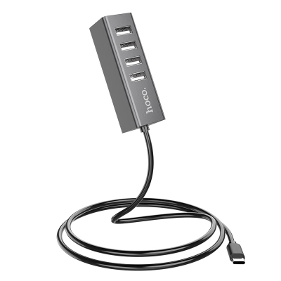 Адаптер переходник Hoco HB1 4USB Line machine (tarnish)