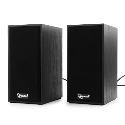 Gembird SPK-203, МДФ, черный ,2х3 Вт, регулятор громкости, USB-питание