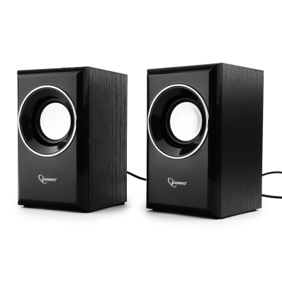Gembird SPK-204, МДФ, черный ,2х3 Вт, регулятор громкости, USB-питание