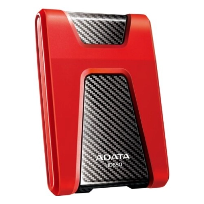 HDD ext 2.5 2.0TB USB3.1 ADATA DashDrive Durable HD650, ударопрочный, красный/​чёрный (AHD650-2TU31-CRD) Anti-shock Silicone, Scratchproof