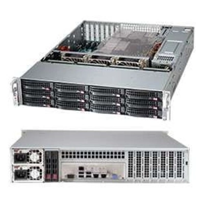 Корпус Supermicro (CSE-826BE1C4-R1K23LPB) 2U, Dual and Single Intel and AMD CPUs, 2.12 x 3.5 hot-swap SAS/SATA drive bay with SES3