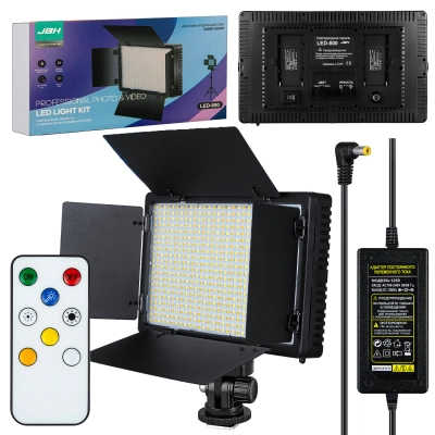 Светодиодная панель со шторками для фотосъемки LED-800 JBH (Black)