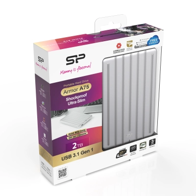 Внешний HDD 2TB Silicon Power Armor A75 (SP020TBPHDA75S3S), 2.5, USB 3.1, Алюминий