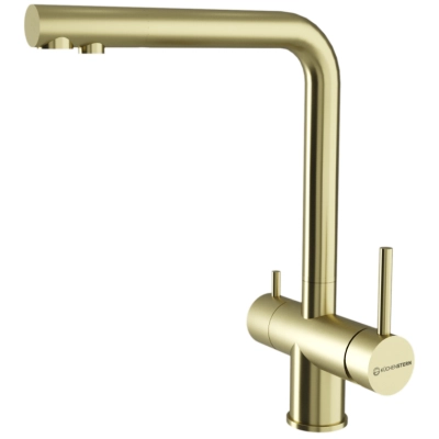 Смеситель для кухни KUCHENSTERN Fokus-FS 401GL40 нерж, золото