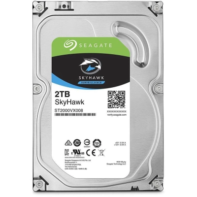 HDD 3.5 2.0TB 7200rpm SATA3 64MB Seagate SkyHawk (ST2000VX008) 24/7, для систем видеонаблюдения и AV-серверов