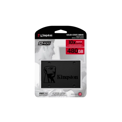 SSD Kingston 2.5 480GB SATA3 (SA400S37/480G) A400, box (7 mm, Phison PS3111-S11, R/W: up to 500/450MB/s)