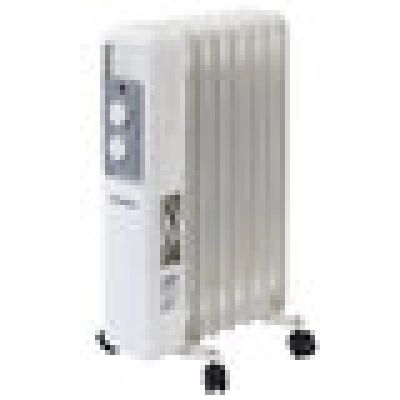 Масляный обогреватель SONNEN DFS-7E, 7 секций, 1500Вт, 3 режима, механическое управление, белый