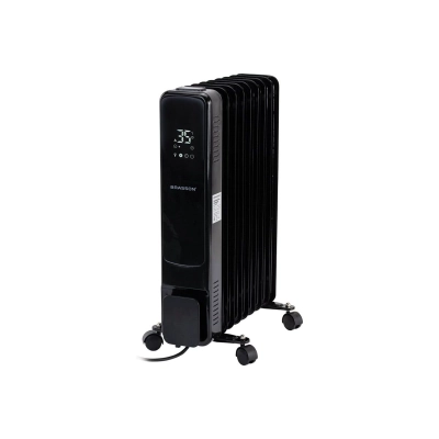 Масляный обогреватель BRASSON BOR-7 Touch, 7 секций, 1500Вт, 3 режима, сенсор, пульт ДУ, черный