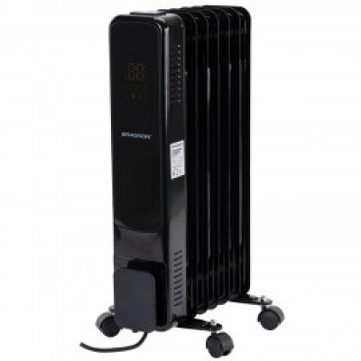 Масляный обогреватель BRASSON BOR-9 Touch, 9 секций, 2000Вт, 3 режима, сенсор, пульт ДУ, черный