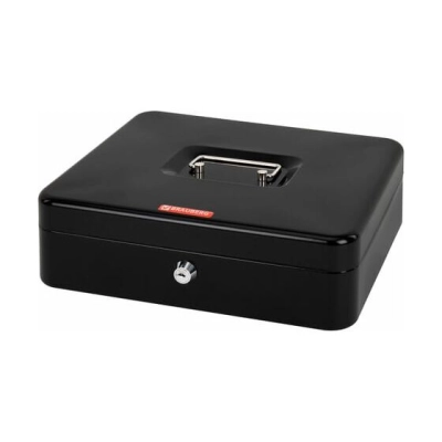 Ящик для денег BRAUBERG 291348 90х240х300мм, ключевой замок, черный