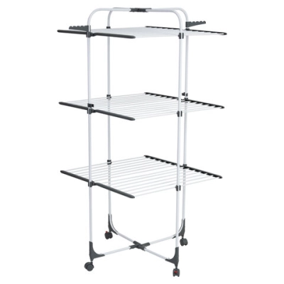 Сушилка для белья Laima Home 700472 High-Rise раскладная 3 уровня, 30 метров, на колесах