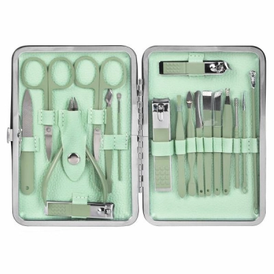 Набор для маникюра и педикюра WBZ 609489 Standard в футляре зеленый