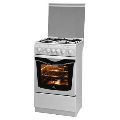 Плита газовая De Luxe 5040.41г ЧР белый, 85x50x50см, 4 конфорки, духовка 43 л