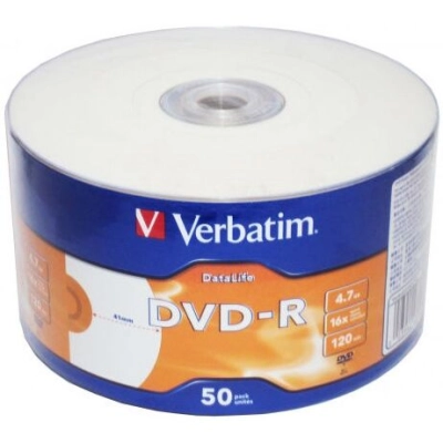 Диск DVD-R Verbatim 4.7Gb 16x bulk (50шт) Printable (43793)