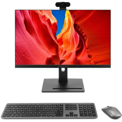 Моноблок Digma Pro Vision (DM23P7-ADXW04) 23.8 Full HD i7 1255U (1.7) 16Gb SSD512Gb UHDG CR W11P Eth WiFi BT 90W клавиатура мышь Cam черный 1920x1080