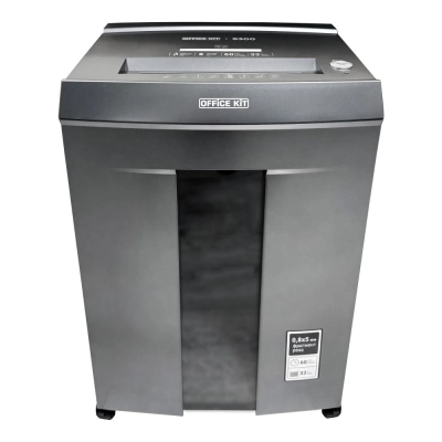 Шредер Office Kit S300 0,8x5 черный (секр.P-7) фрагменты 8лист. 33лтр. пл.карты CD