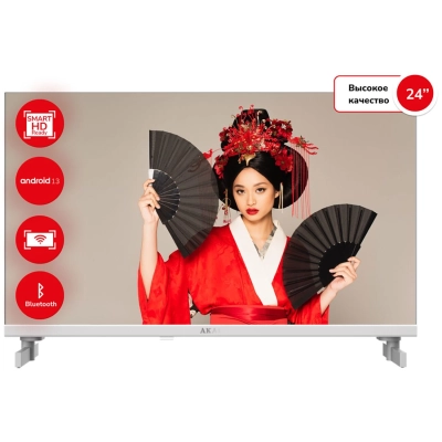 24 Телевизор Akai TA24BH502 белый 1366x768, HD Ready, 60 Гц, Wi-Fi, Smart TV, Android AOSP