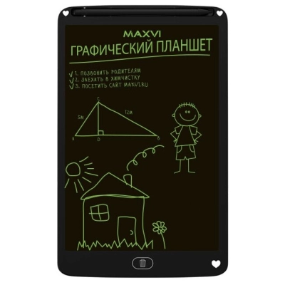 LCD планшет для заметок и рисования Maxvi MGT-02 black