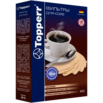 Фильтр для кофеварок TOPPERR 3015 х2 неотбеленные 100шт