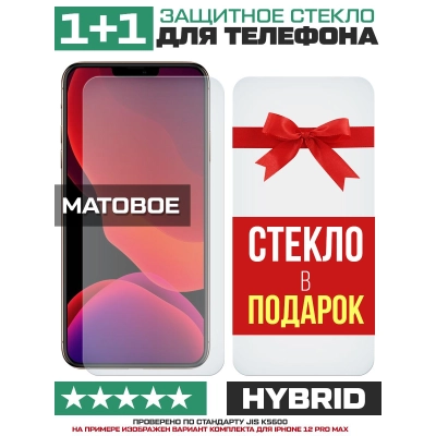 Комплект из 2-x защитных гибридных стекол МАТОВЫХ Krutoff для Oppo Reno 2