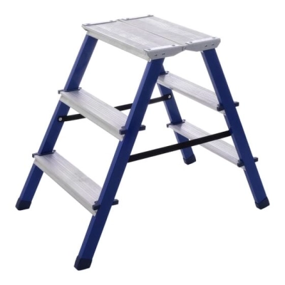 Стремянка двухсторонняя STAIRS CMP203 стальная с мини-платформой 3 ступени