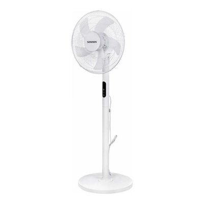 Вентилятор напольный SONNEN Fs40-a999 Led дисплей, пульт Ду, 50Вт, 3 режима, белый