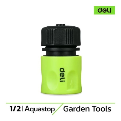 Соединитель Deli DL8793 быстросъемный с аквастопом для шланга 1/2 ударопрочный пластик