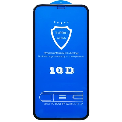 Защитное стекло 10D для iPhone XS Max/11 Pro Max, Full Glue 3D, прозрачный+черная рамка