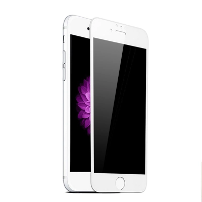 Защитное стекло 10D для iPhone 6/6s, Full Glue 3D, прозрачный+белая рамка