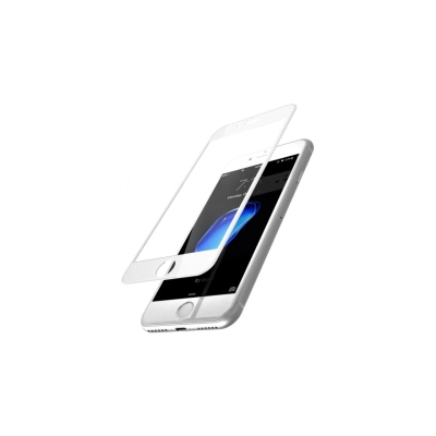 Защитное стекло 10D для iPhone 7+/8+, Full Glue 3D, прозрачный+белая рамка